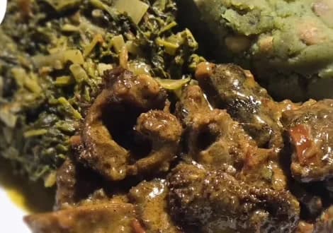 Matumbo & Mukimo: Tender tripe in a creamy, peppery sauce with green mukimo.